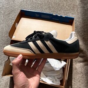 Adidas Black and Tan Men's Sneakers